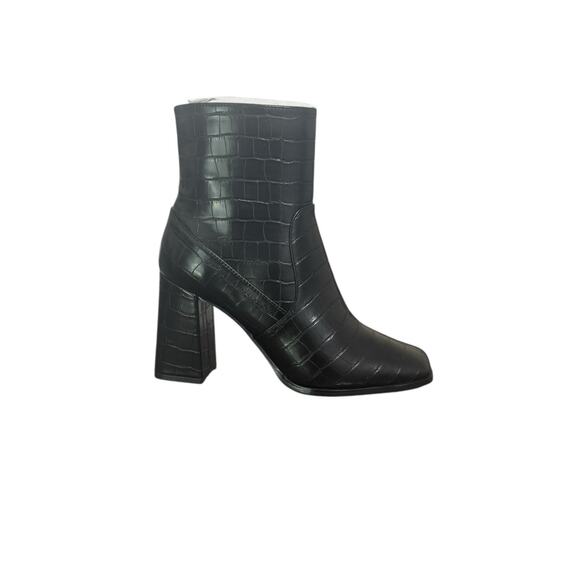 NIB! Lisa Vicky Craze Faux Leather Croc Bootie Embossed Square Toe - Size 6.5 - Picture 5 of 10